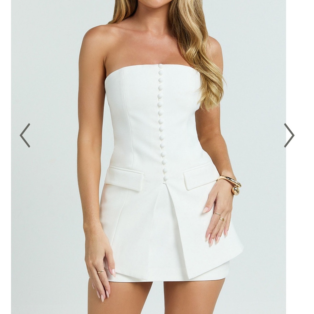 White Strapless Two piece monroe set